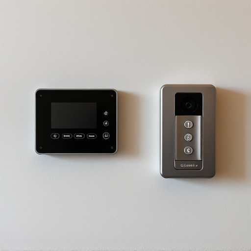 security keypad on modern apartment wall