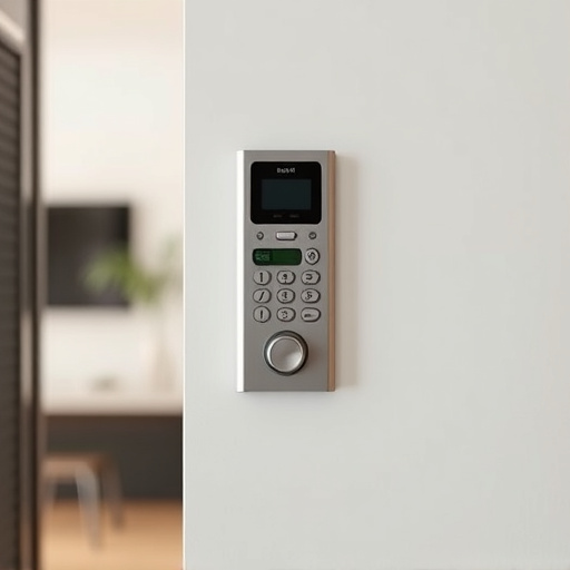 security keypad on modern apartment wall