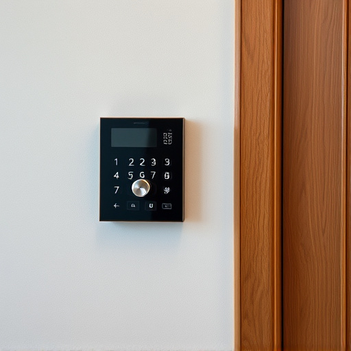 security keypad on modern apartment wall