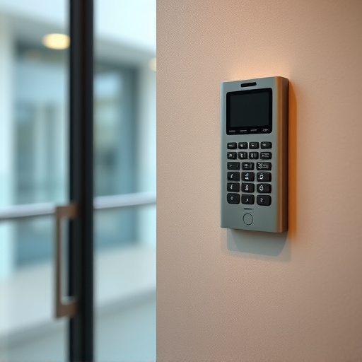 security keypad on modern apartment wall