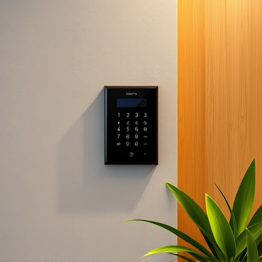 security keypad on modern apartment wall