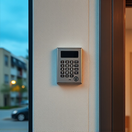security keypad on modern apartment wall