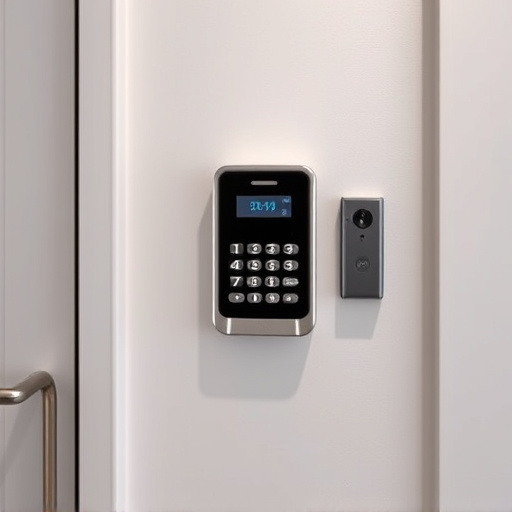 security keypad on modern apartment wall
