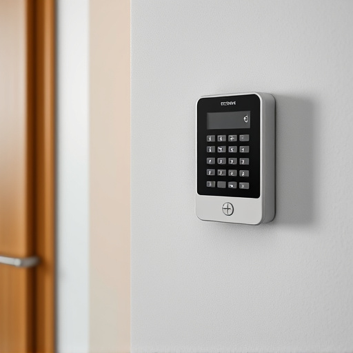 security keypad on modern apartment wall
