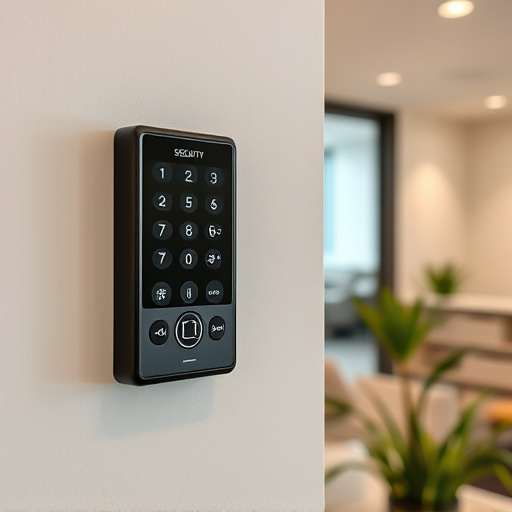 security keypad on modern apartment wall