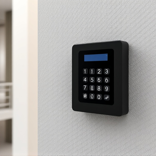 security keypad on modern apartment wall