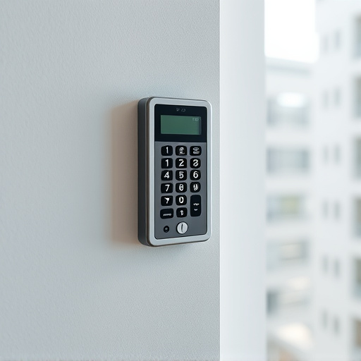 security keypad on modern apartment wall
