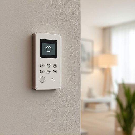 security keypad on modern apartment wall