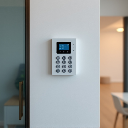 security keypad on modern apartment wall