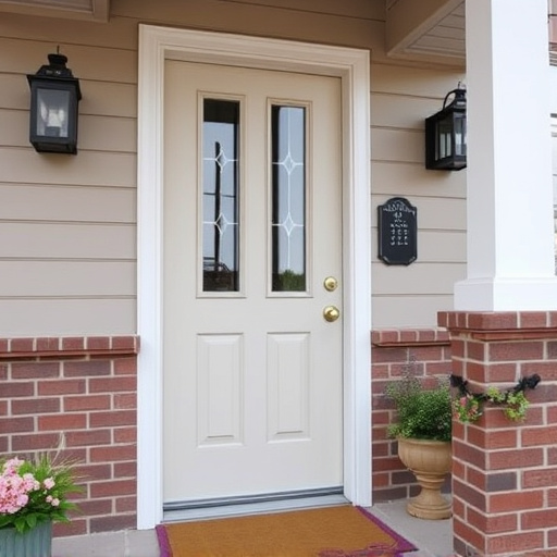 smart video doorbell on suburban porch