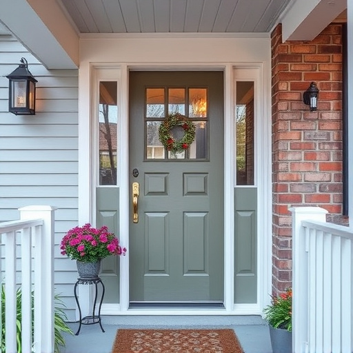 smart video doorbell on suburban porch