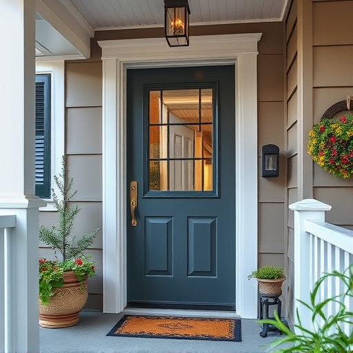 smart video doorbell on suburban porch