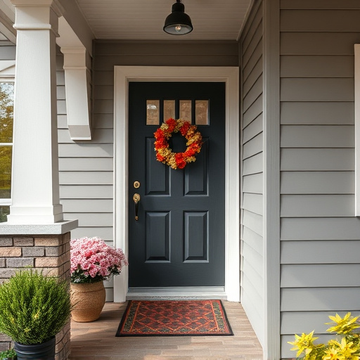 smart video doorbell on suburban porch