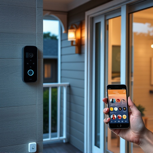 smart video doorbell on suburban porch,security keypad on modern apartment wall,flashing red home security alert light at night,glass break sensor on sliding door,sensor alert notification on homeowner’s phone