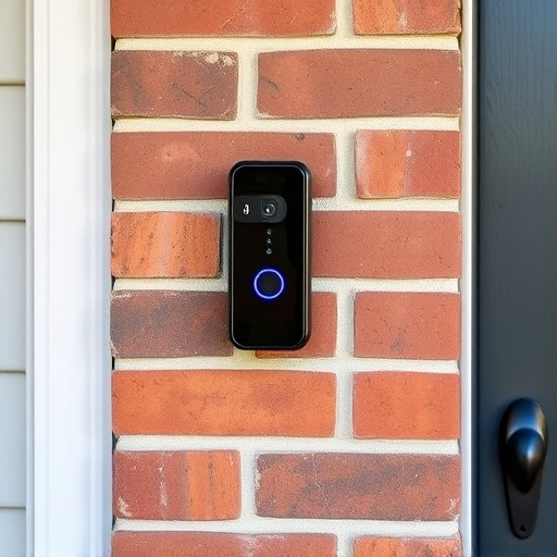 wireless doorbell with camera on brick home