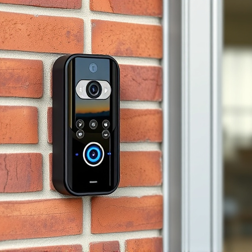 wireless doorbell with camera on brick home
