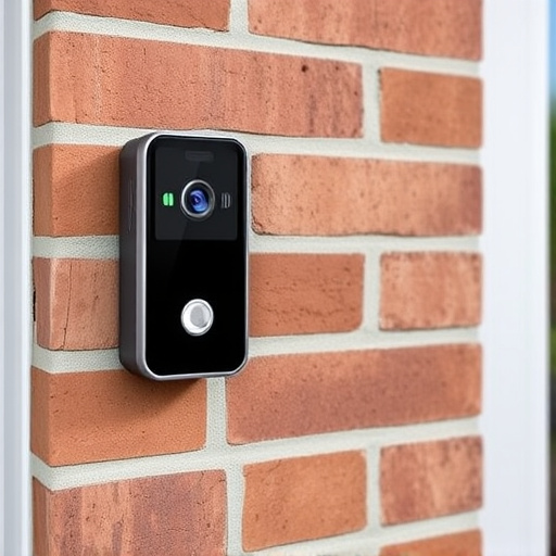 wireless doorbell with camera on brick home