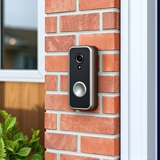 wireless doorbell with camera on brick home