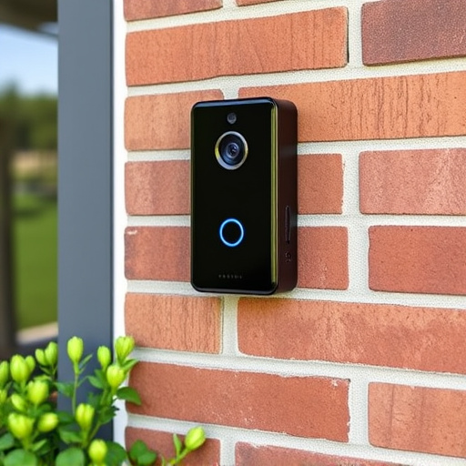 wireless doorbell with camera on brick home