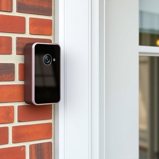 wireless doorbell with camera on brick home