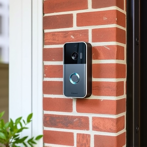 wireless doorbell with camera on brick home