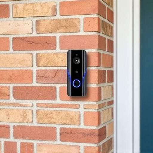 wireless doorbell with camera on brick home