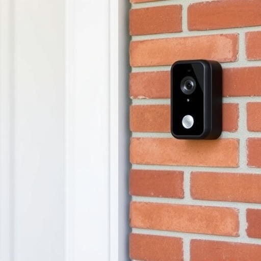 wireless doorbell with camera on brick home