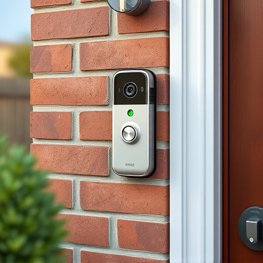 wireless doorbell with camera on brick home