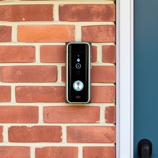 wireless doorbell with camera on brick home