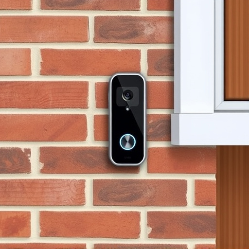 wireless doorbell with camera on brick home