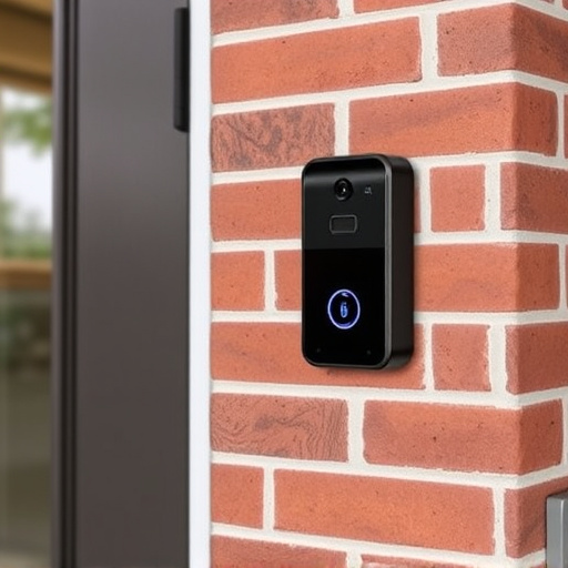 wireless doorbell with camera on brick home