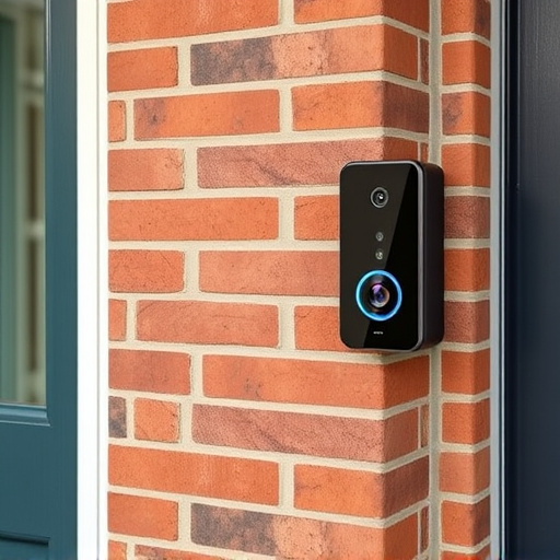 wireless doorbell with camera on brick home