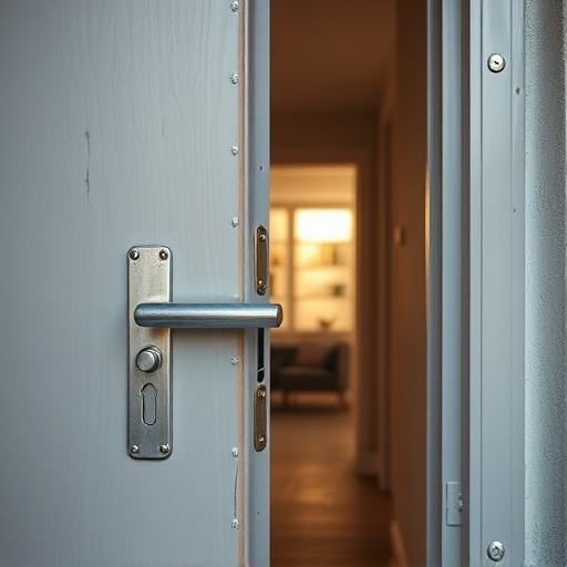 apartment entry secured with bolt lock