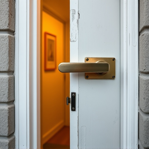 apartment entry secured with bolt lock