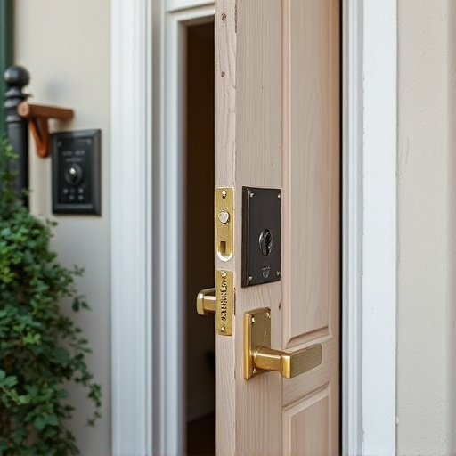 apartment entry secured with bolt lock