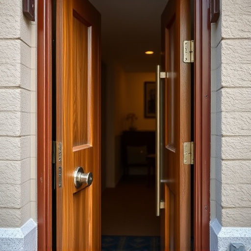 apartment entry secured with bolt lock