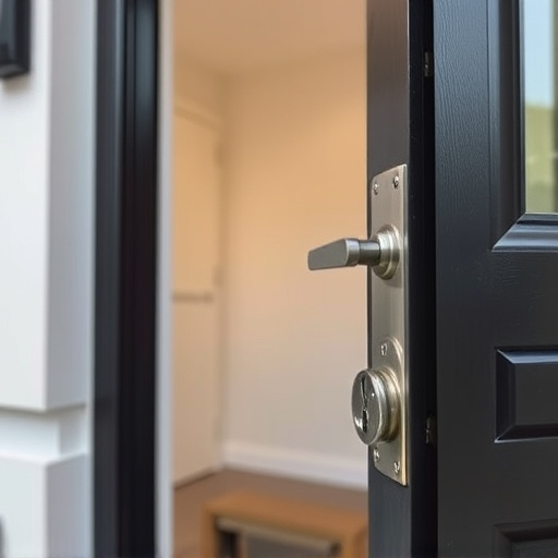 apartment entry secured with bolt lock