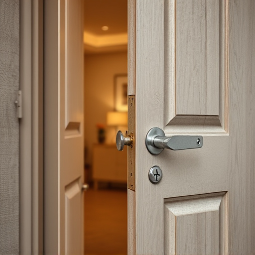 apartment entry secured with bolt lock