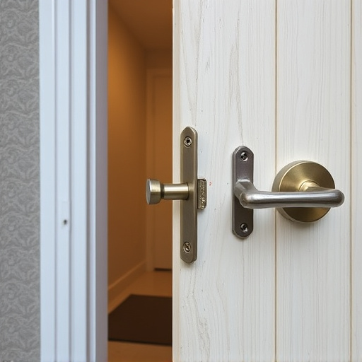 apartment entry secured with bolt lock