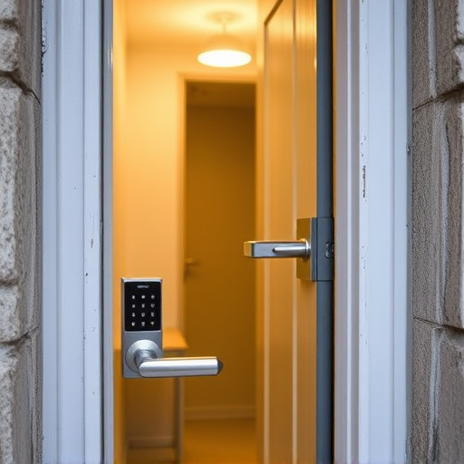 apartment entry secured with bolt lock