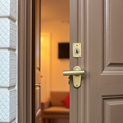 apartment entry secured with bolt lock