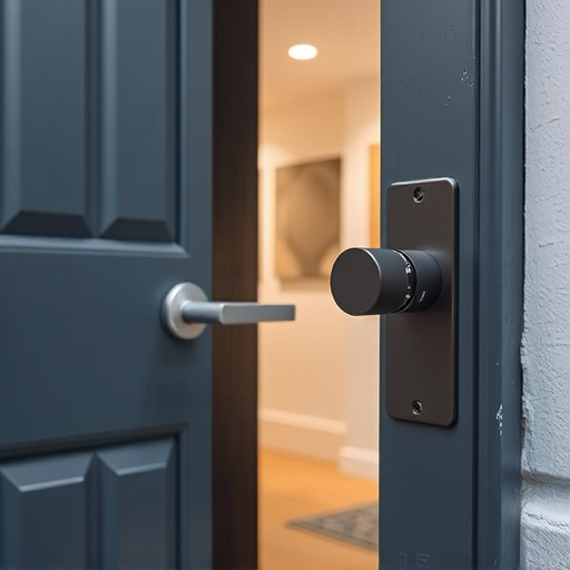 apartment entry secured with bolt lock