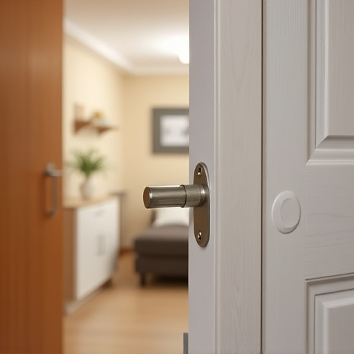 apartment entry secured with bolt lock