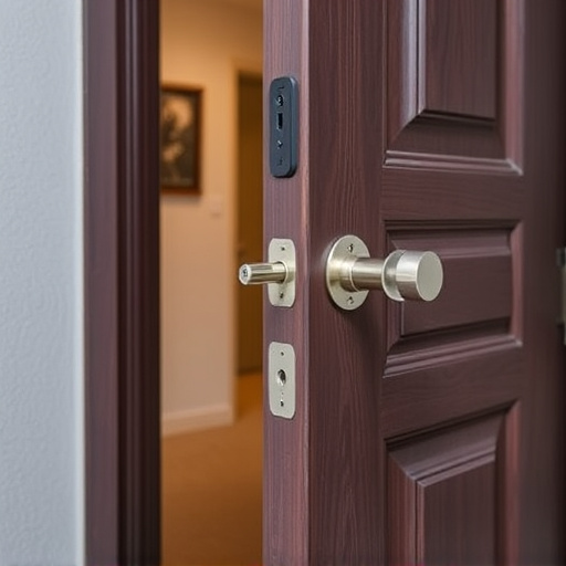apartment entry secured with bolt lock