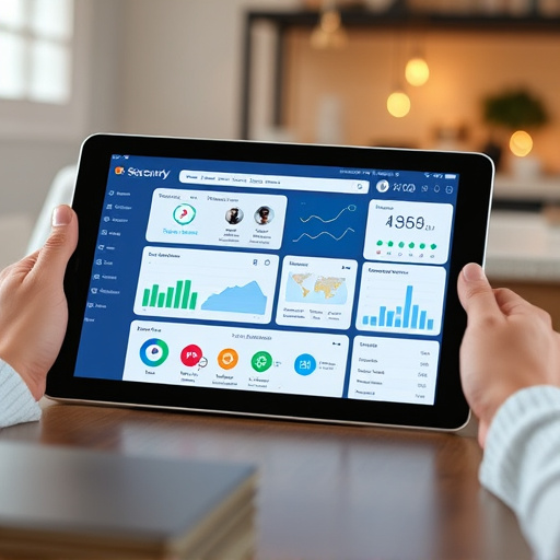cloud-based home security dashboard on tablet