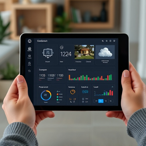 cloud-based home security dashboard on tablet