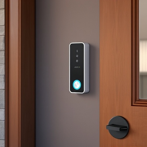 compact wireless doorbell at urban entry