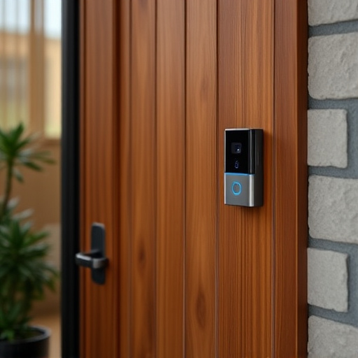 compact wireless doorbell at urban entry