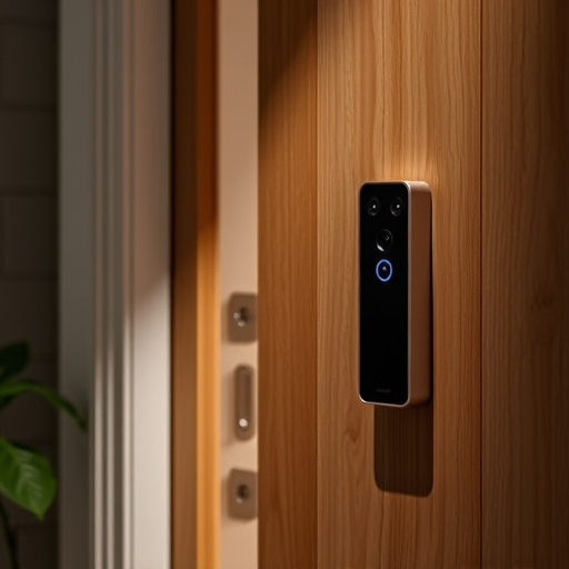 compact wireless doorbell at urban entry