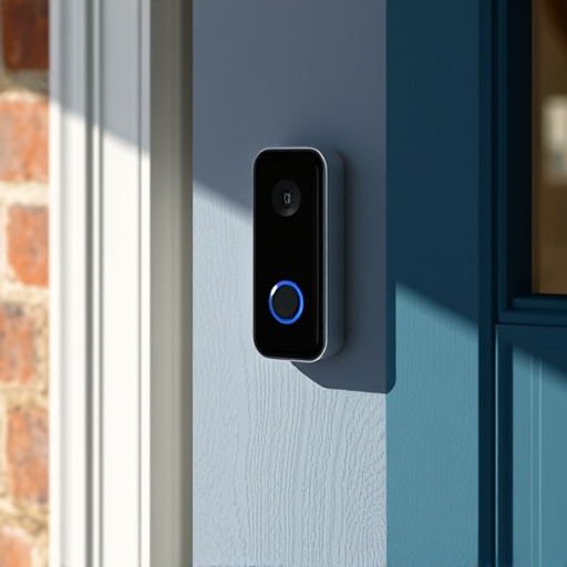 compact wireless doorbell at urban entry